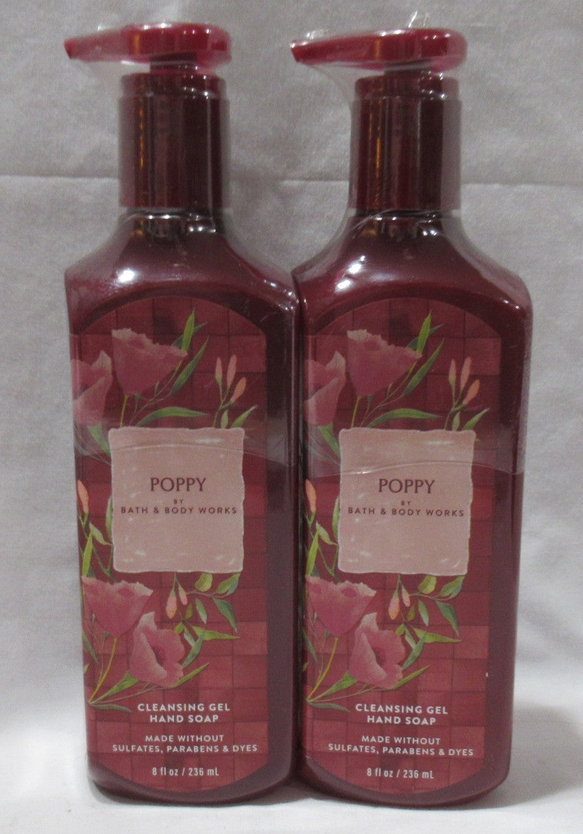 Set of 2 Bath & Body Works Poppy Hand Cleansing Gel Soaps 8 fl oz