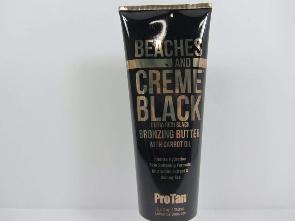 Pro Tan Beaches and Creme Black Bronzing Lotion with Carrot Oil - Fast-Acting Tanning Butter, 8.5 fl oz