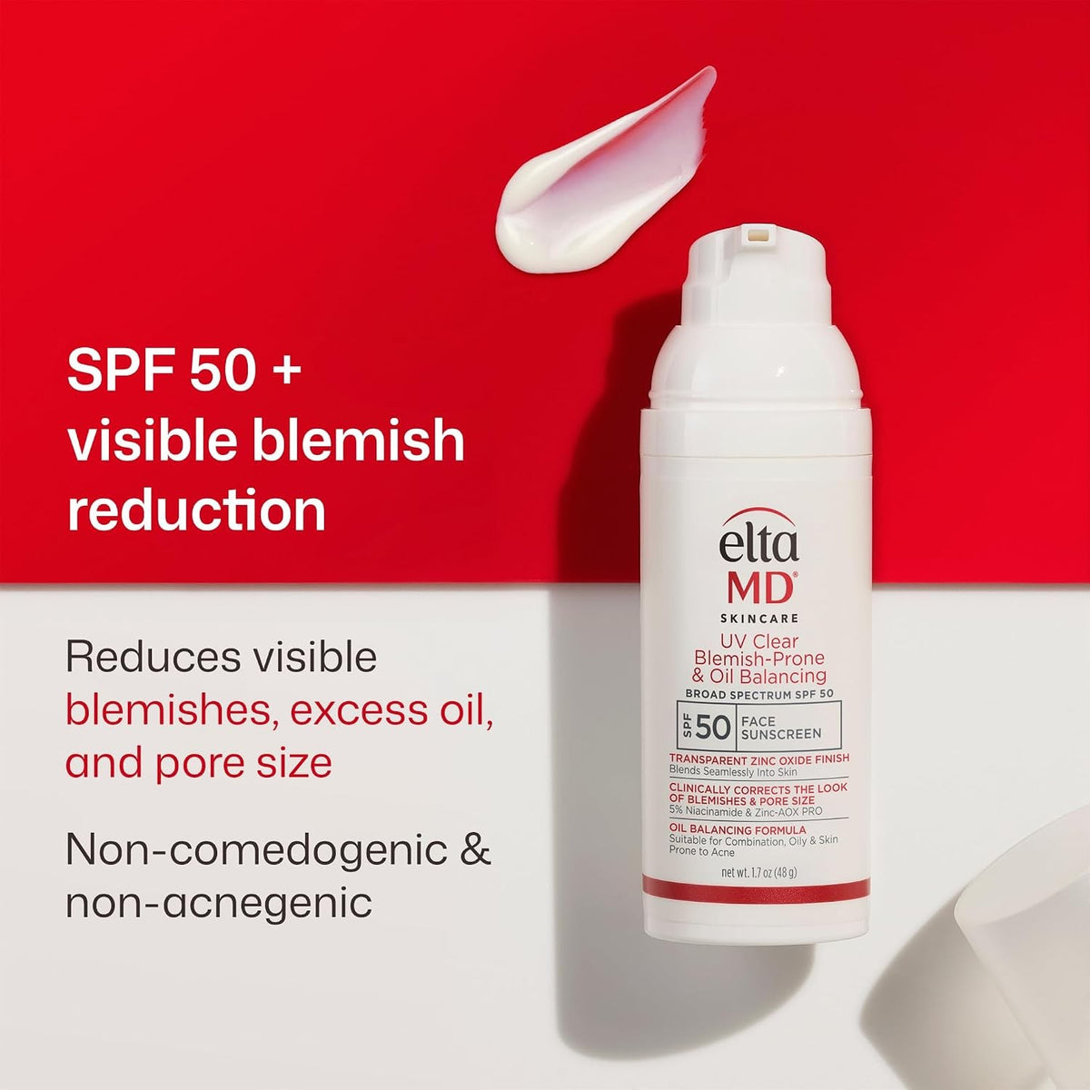 SPF 50 Mineral Sunscreen for Acne-Prone Skin - Oil Control & Pore Minimizer, 48g