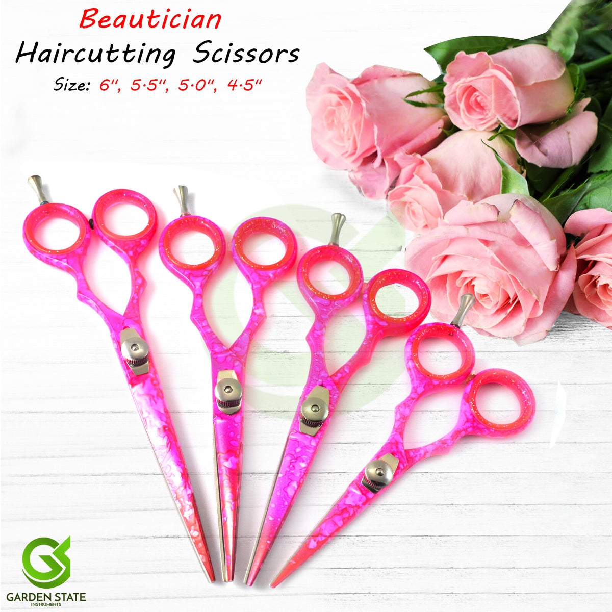Pink Hair Fringing Scissors - Professional Hairdresser Hair Cutting Shears
