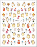 Nail Sticker Set with Pink Sheep and Air Balloon Designs - Assorted Decals for Nail Art
