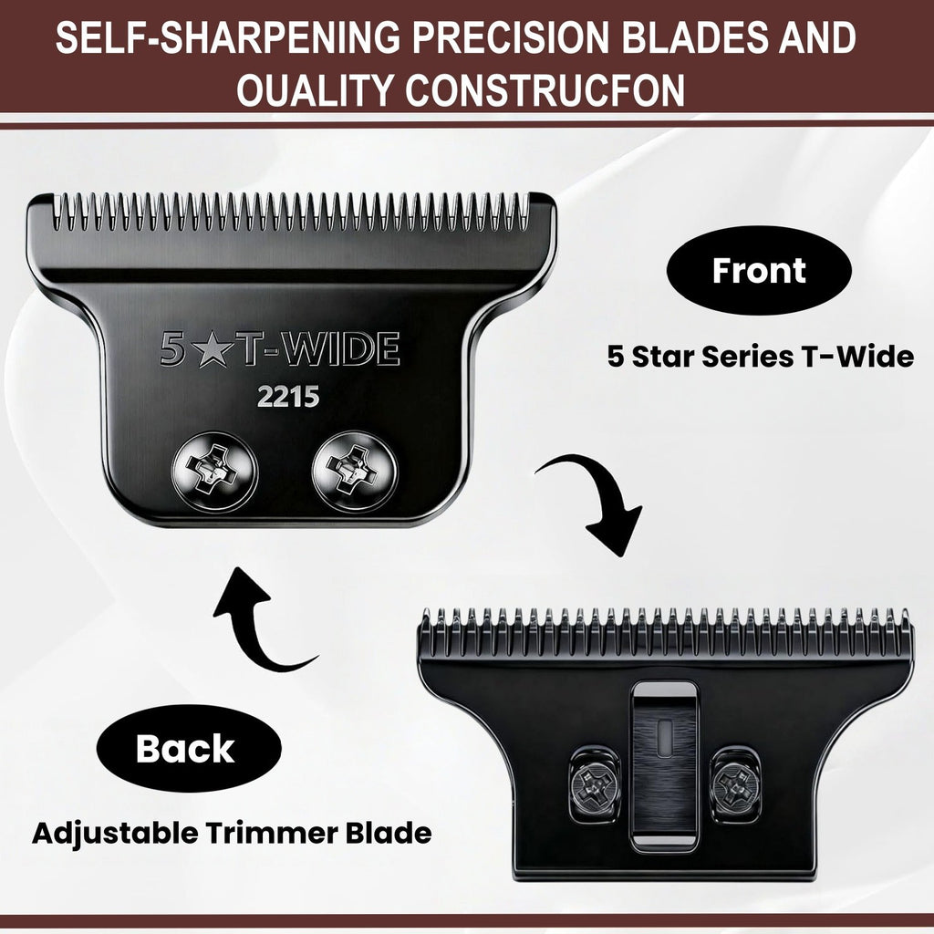 Replacement T Wide Blade for Wahl 5 Star Detailer & Li Trimmer - Professional Clipper Part