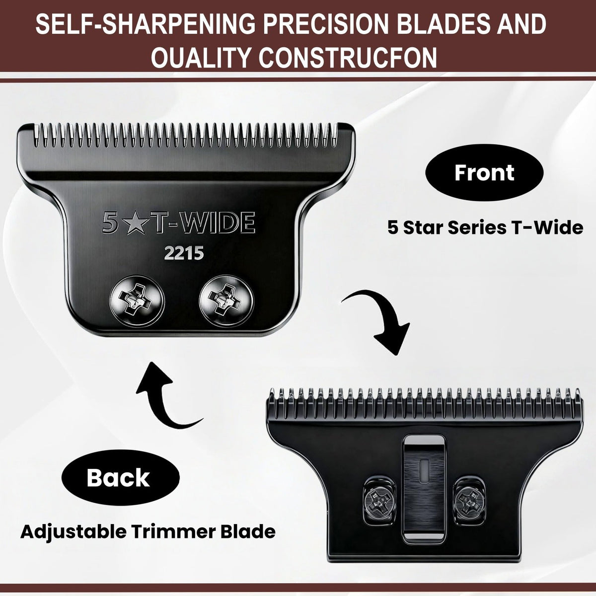 Replacement T Wide Blade for Wahl 5 Star Detailer & Li Trimmer - Professional Clipper Part