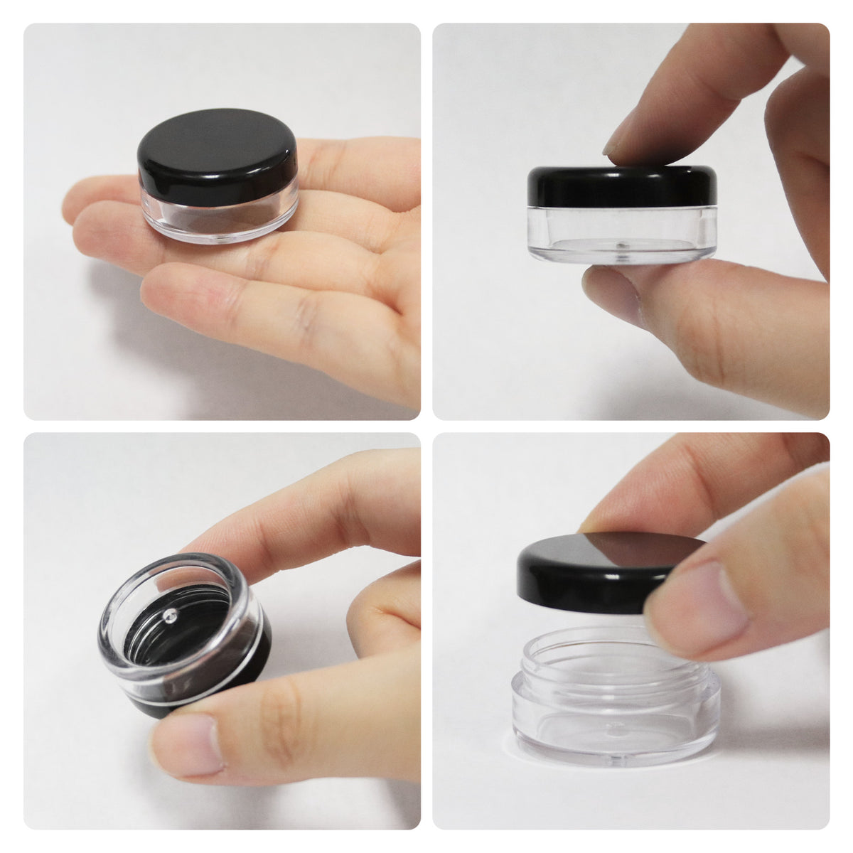 200 Pack 5ML Plastic Makeup Sample Jars - Cosmetic & Lip Balm Containers
