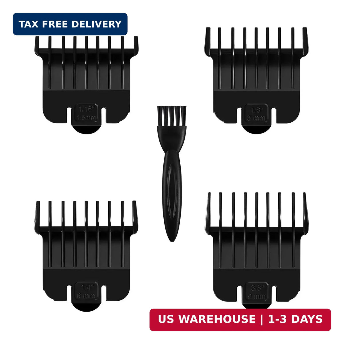 4 Pack T Outliner Guard Attachments for Andis Clippers - Close Trim, Black