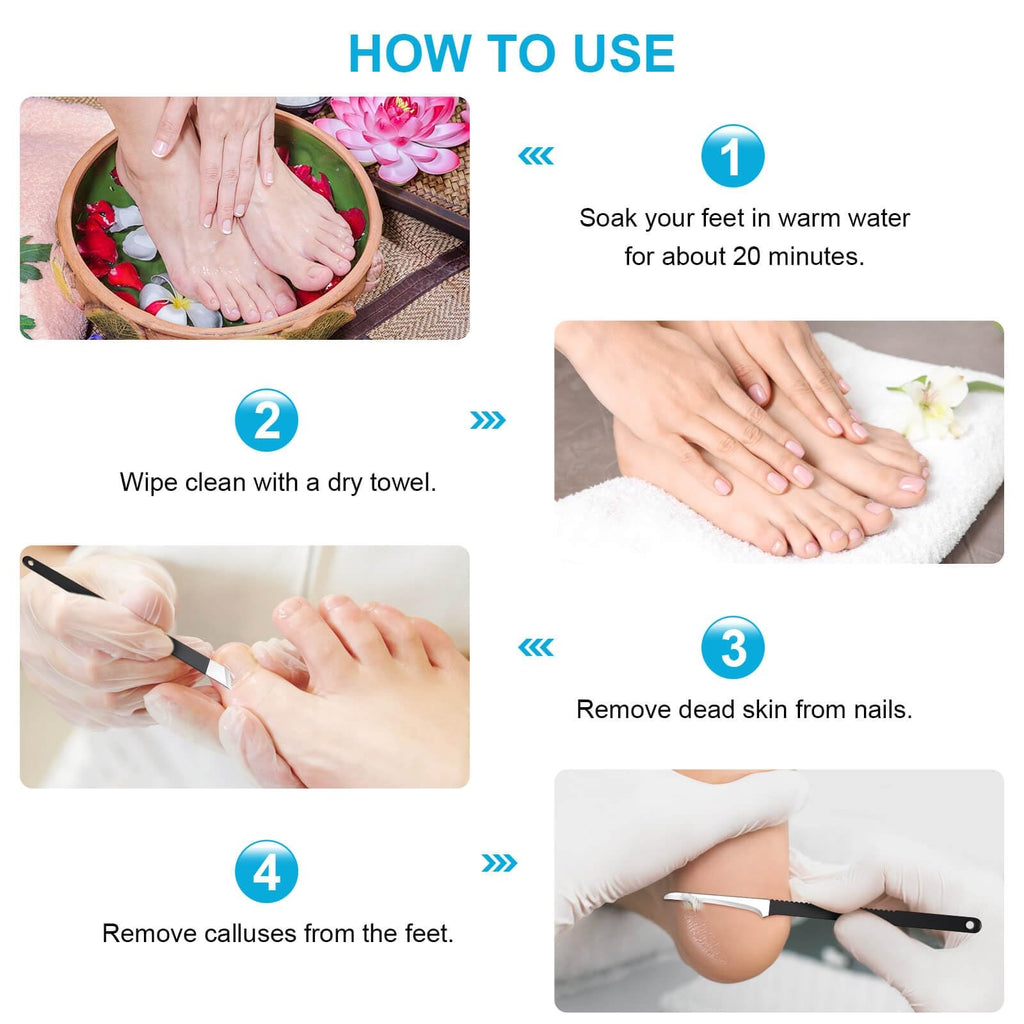 Pedicure Knife Set with Storage Box - Foot Callus and Ingrown Toenail Removal Kit