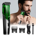 Rechargeable Vacuum Beard Trimmer for Men, Waterproof, Adjustable Length
