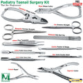 Professional Podiatry Nail Surgery Instruments Kit for Toenail Removal - 12PCS