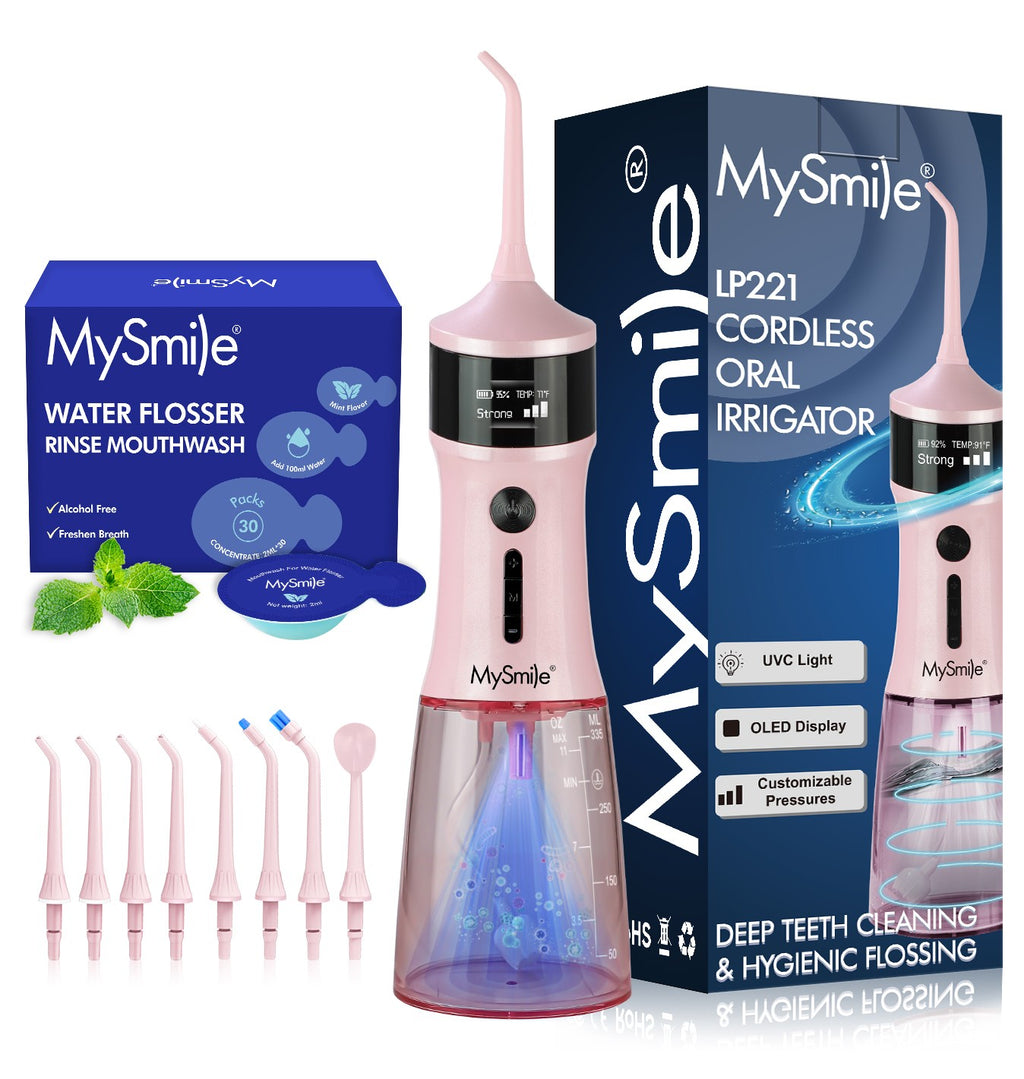 Cordless Water Flosser with UVC Sterilizer 8 Tips Portable Oral Irrigator