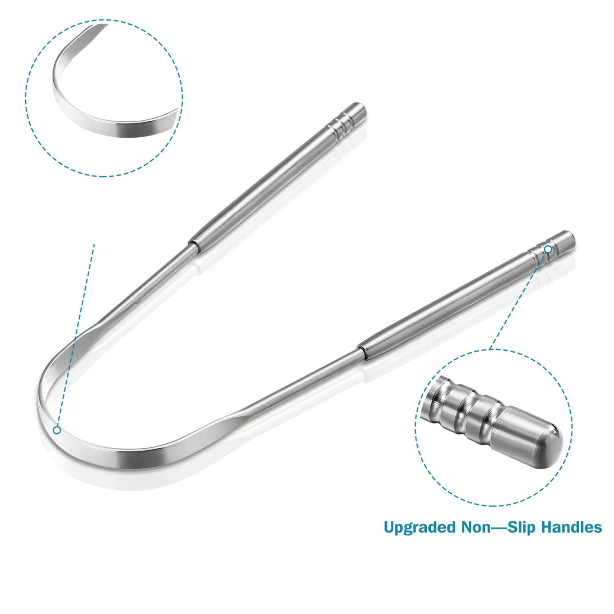 3 Pack Stainless Steel Tongue Scrapers for Adults & Kids - Oral Care Tool