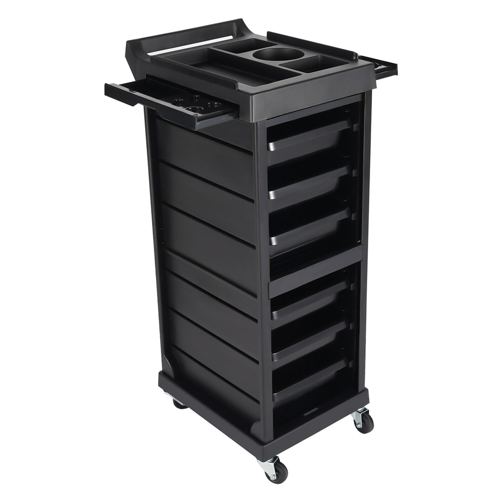 Lockable Salon Trolley Cart with 7 Tiers & Tool Holders for Hair & Beauty