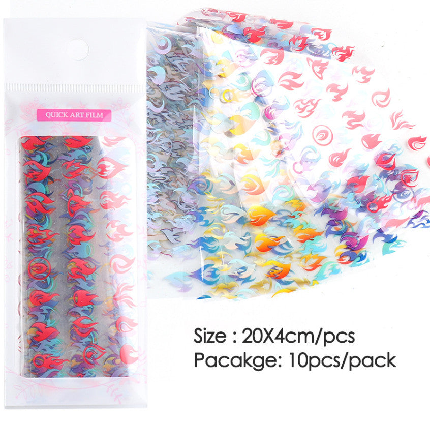 10Pcs Nail Art Foil Transfer Stickers for Gradient & Metallic Nail Decoration