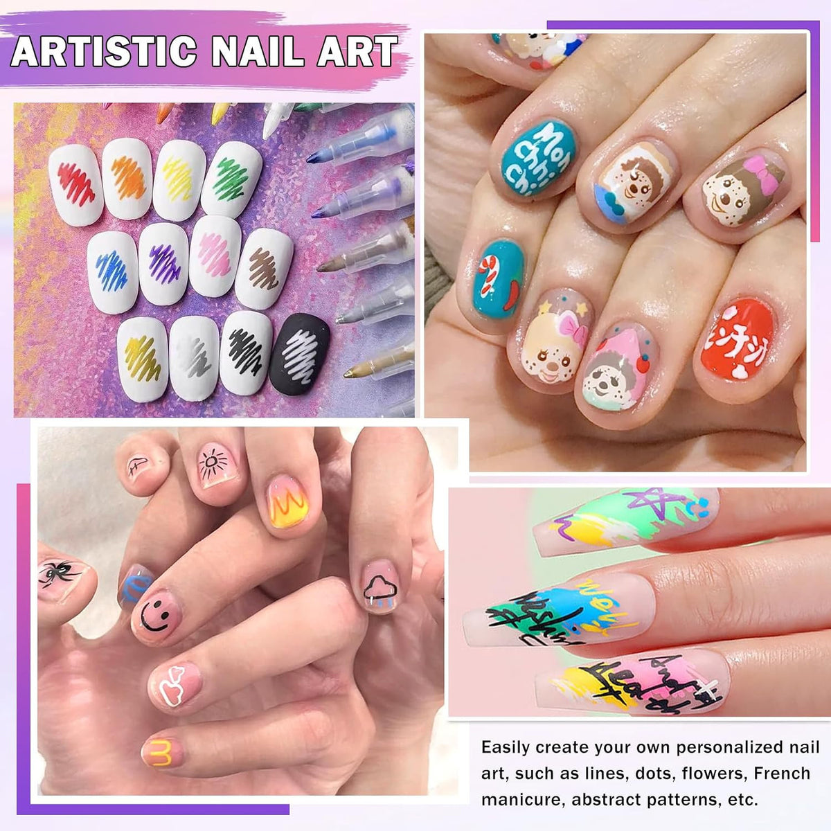 12 Colors Nail Art Pens Set for Creative Manicures and Designs