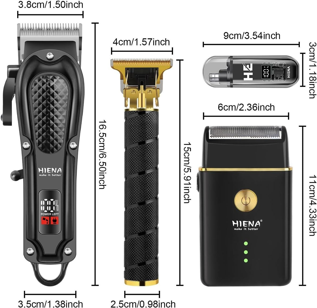 Professional Hair Clipper Set for Men with Beard Trimmer & Accessories
