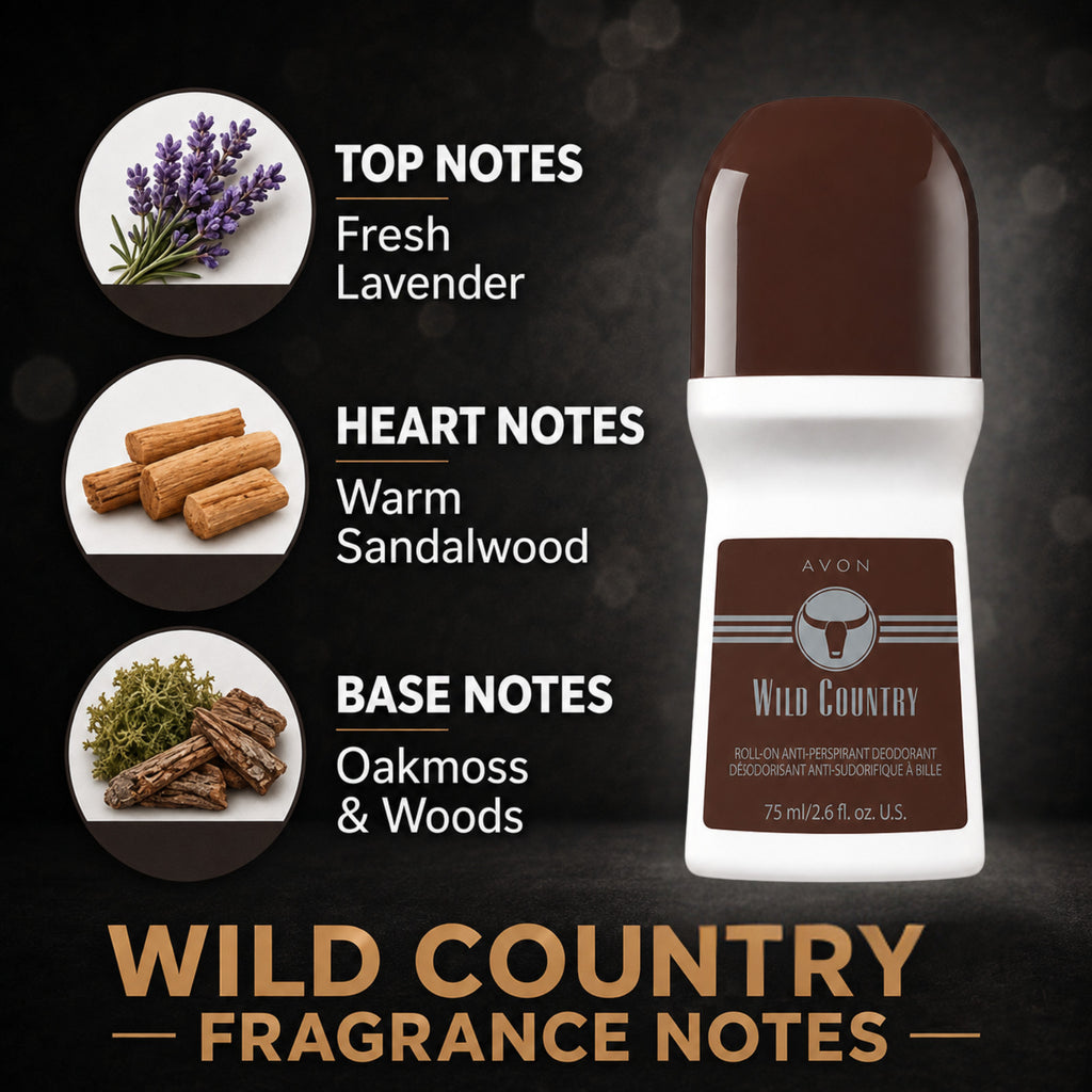 Bulk Avon Wild Country Roll-On Deodorant 2.6oz - 16 Pack with Free Haiku