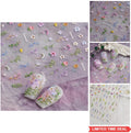 Summer Floral Nail Stickers - 3D Embossed Self-Adhesive Decals for Nails
