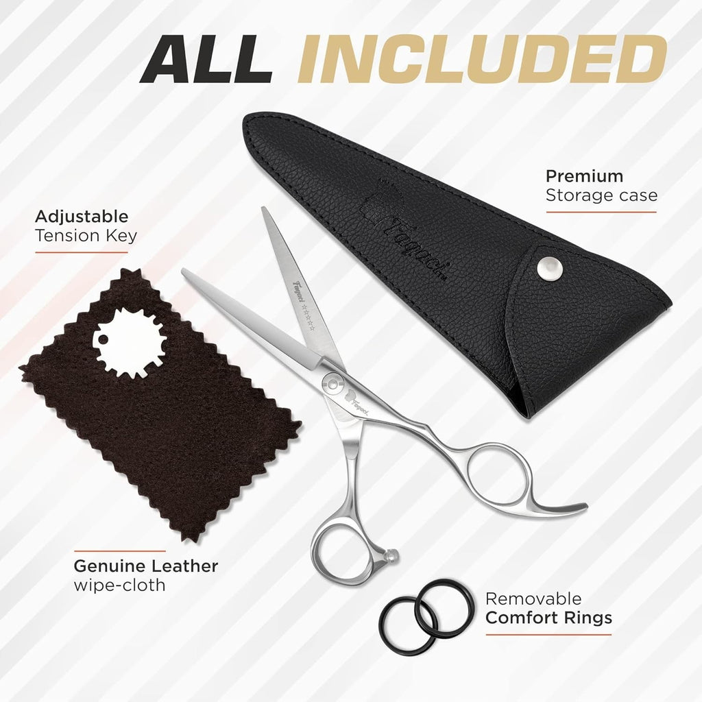 6-Inch Ergonomic Hair Cutting Shears - Precision 440C Steel Scissors for Hair Styling
