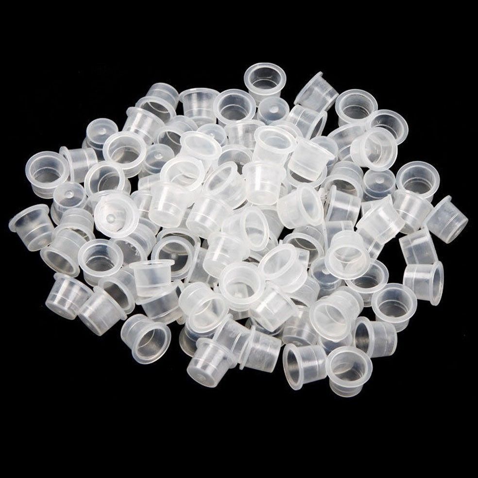 Tattoo Ink Cup Set - 100/200/300/400/500/1000 Pcs Plastic Cups for Pigment