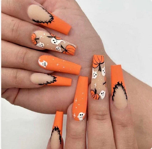 Halloween Nail Stickers Ghost Pumpkin Embossed Decals for Nail Art