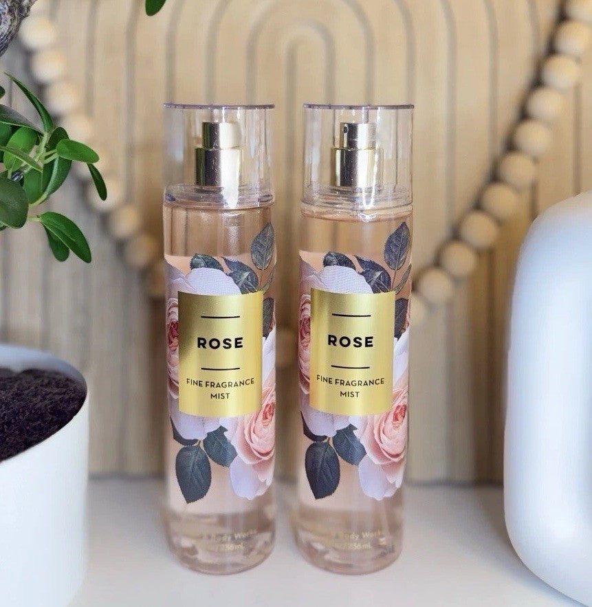 Rose Body Mist 8oz - 2 Pack Floral Fragrance Spray, Feminine Scent Gift Set