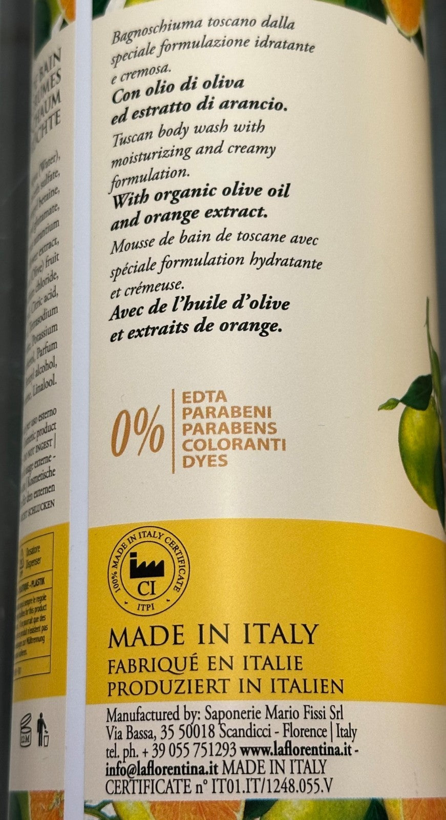 (2-Pack) Organic Olive Oil & Citrus Body Wash - Revitalizing Tuscan Scent