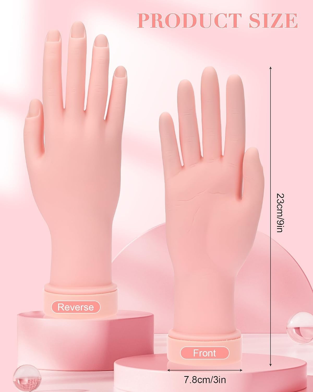 Flexible Nail Art Practice Hand for Manicure Training & Design