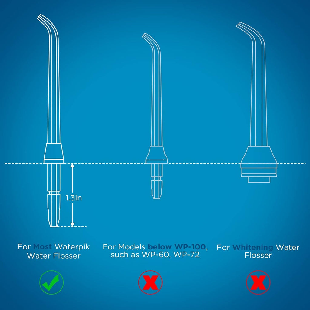 Water Flosser Replacement Tips - 6 Color-Coded Classic Jet Nozzles