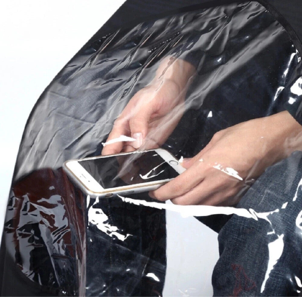 Professional Barber Hair Cutting Cape with Viewing Window - Salon Styling Drape