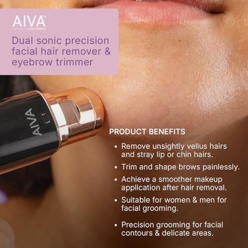 2-in-1 Facial Hair Remover & Eyebrow Trimmer - Painless Hair Removal Tool
