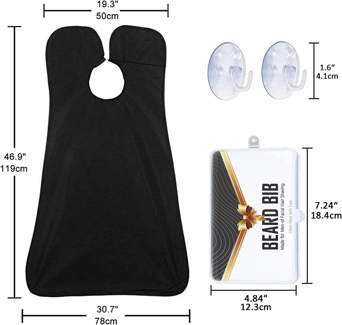 Beard Trimming Bib Apron Hair Clippings Catcher for Grooming & Shaving