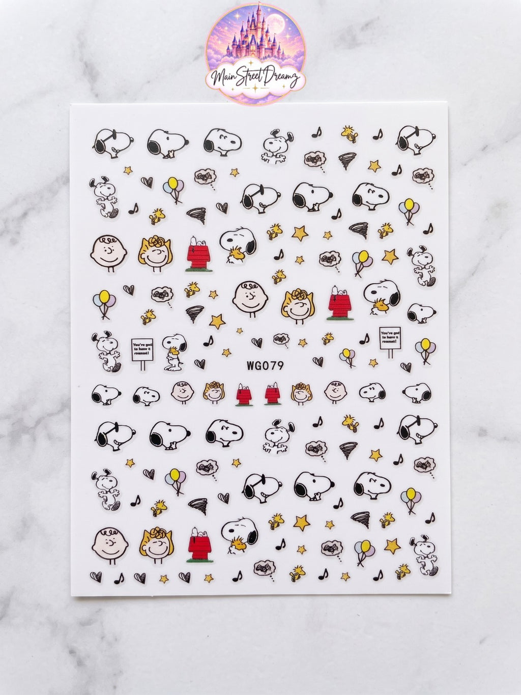 3D Snoopy Nail Decals Set - Character Nail Art Stickers for Manicure