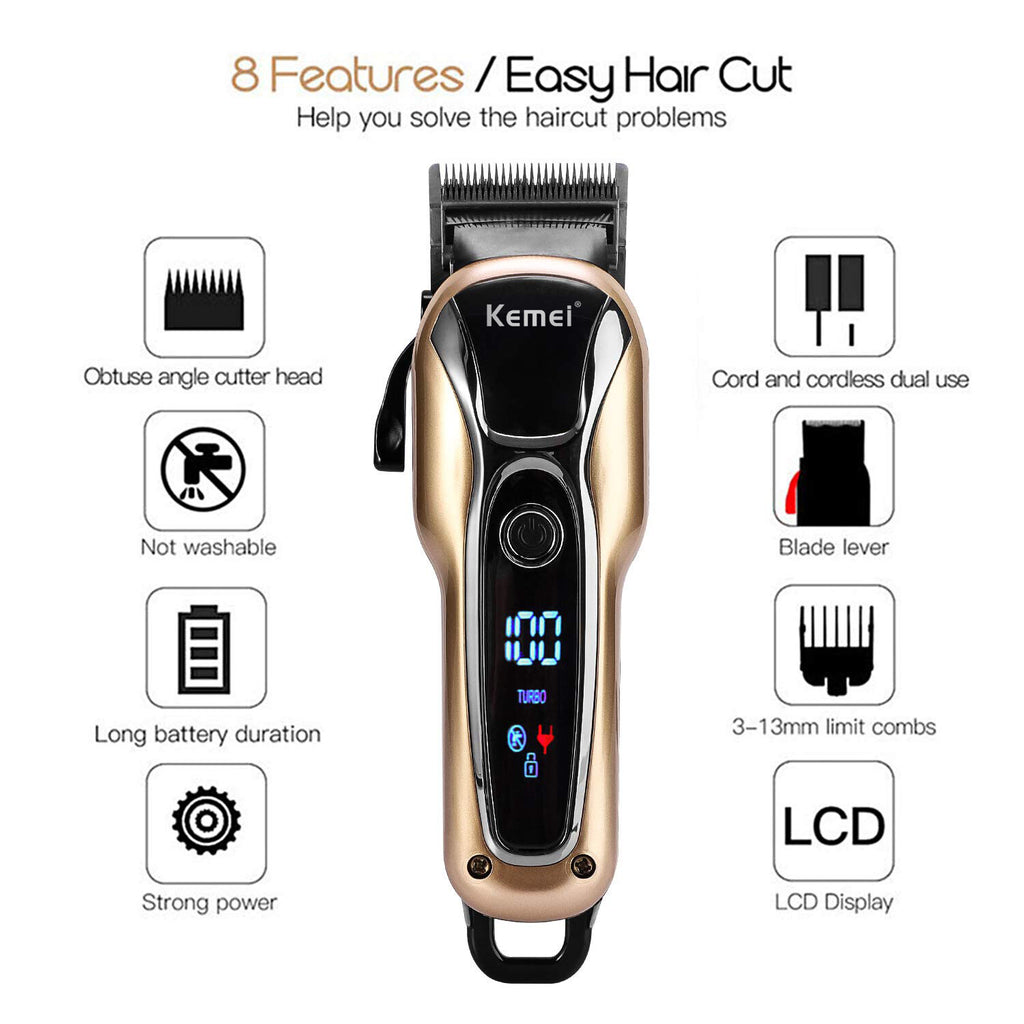 Cordless Hair Clipper Kit for Men & Barbers - Rechargeable & Adjustable