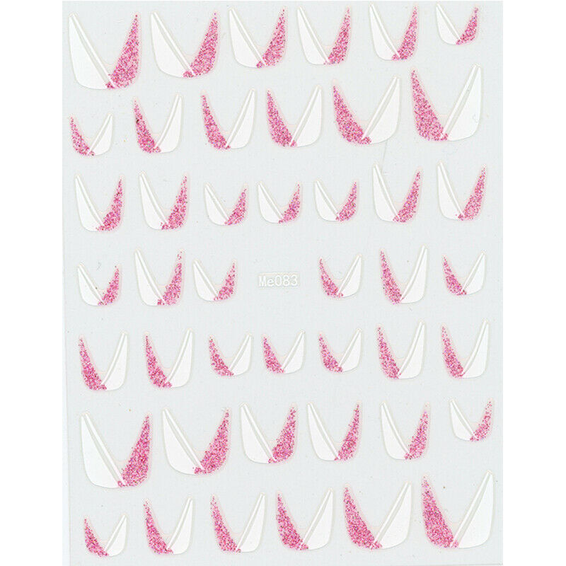 3D Glitter French Tip Nail Art Stickers - Manicure Edge Decorations