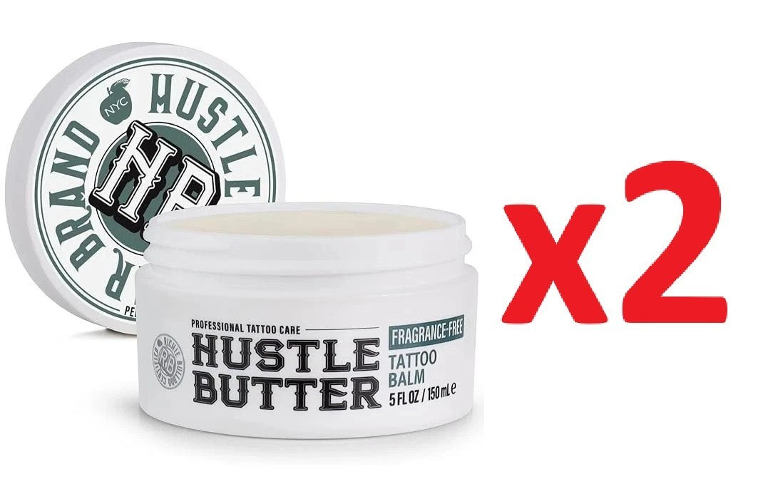 Hustle Butter Fragrance Free Tattoo Aftercare Balm - 5oz (2 Pack) Vegan