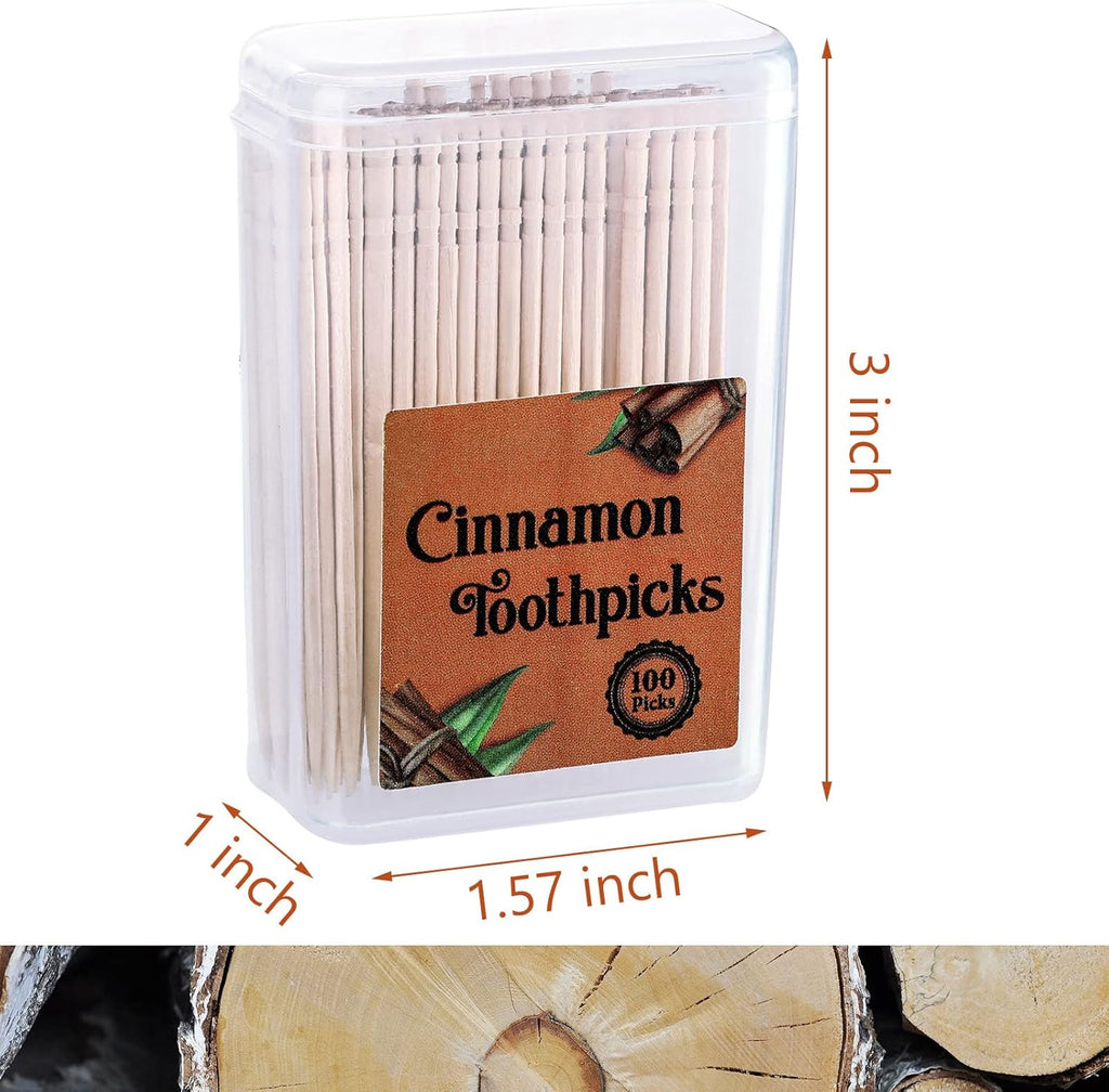 400 Pcs Cinnamon Toothpicks with 4 Storage Boxes - Fresh Breath & Oral Care