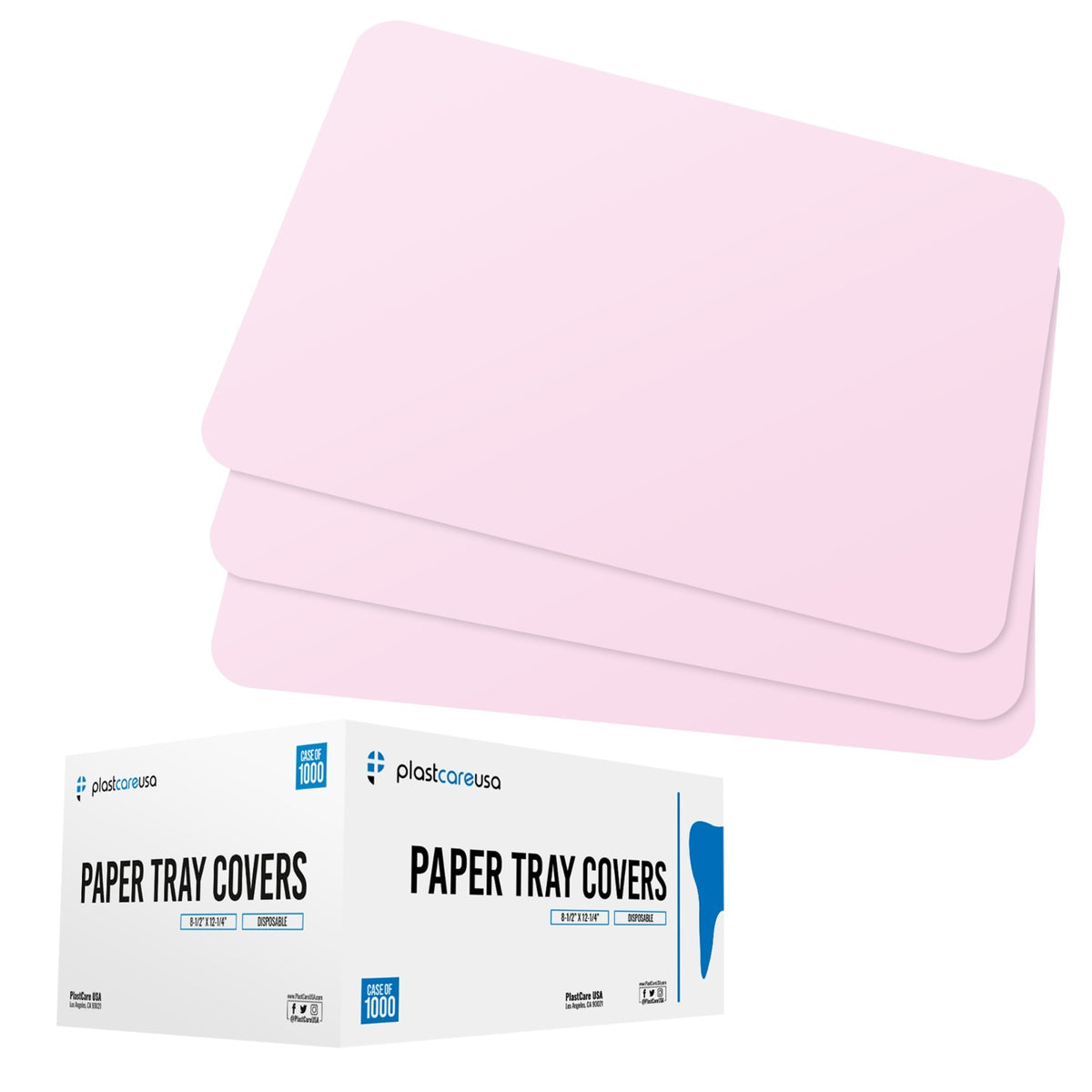 Pink Paper Dental Tray Covers for Size B Trays 8.25 x 12.25 - 2000 Count