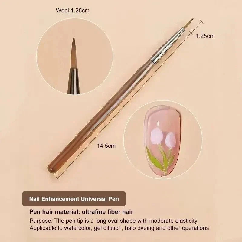 9PCS Nail Art Brush Set for Gel Acrylic Nail Design & Detailing