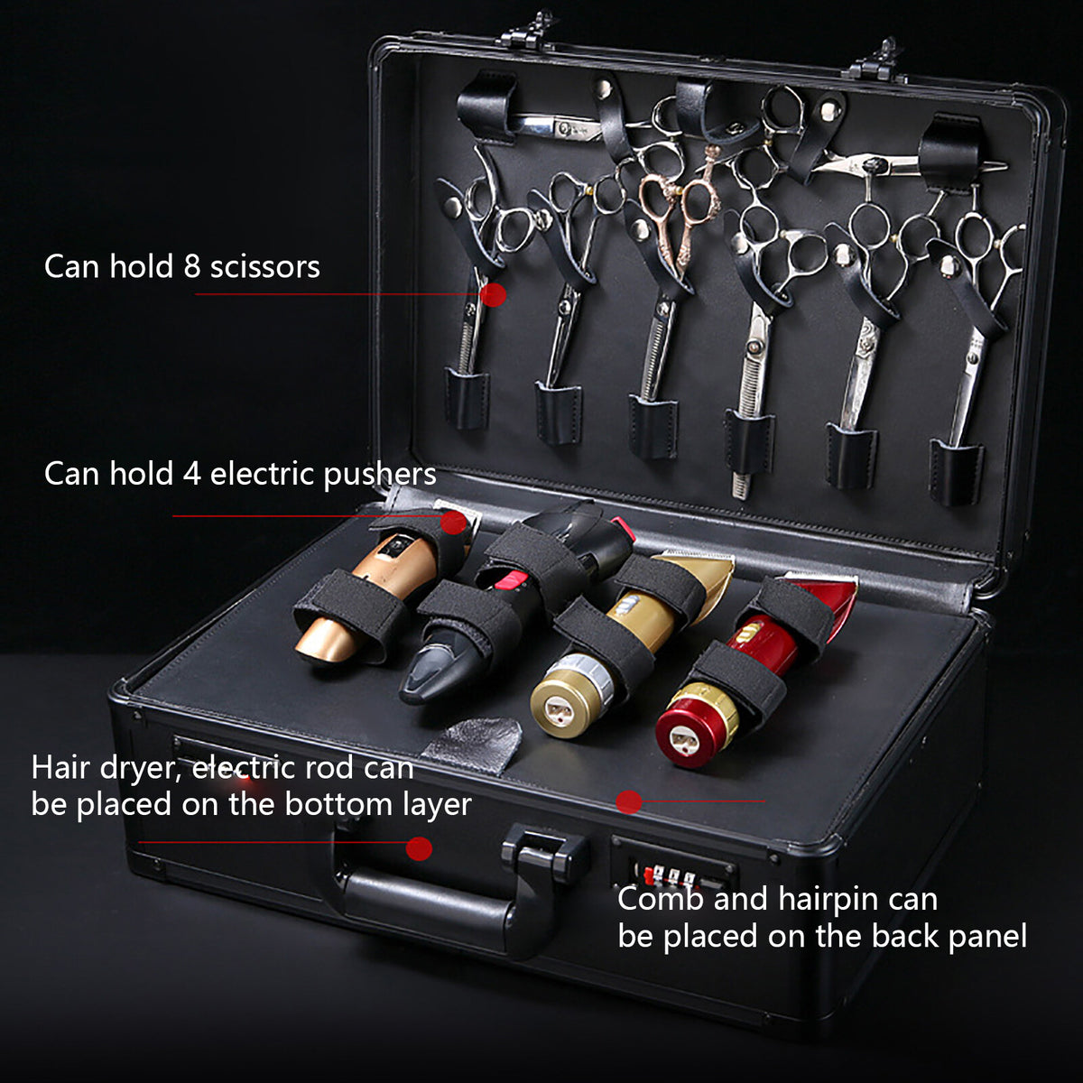 Portable Barber Carrying Case for Trimmers and Styling Tools
