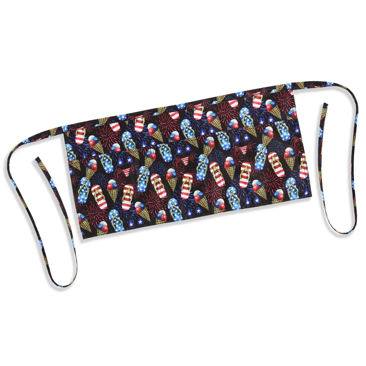 Patriotic Waterproof Apron with Pockets - Fourth of July Chef & Server Uniform
