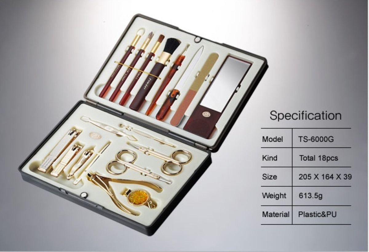 Manicure and Pedicure Nail Clipper Set - 18-Piece Travel Grooming Kit Made in Korea