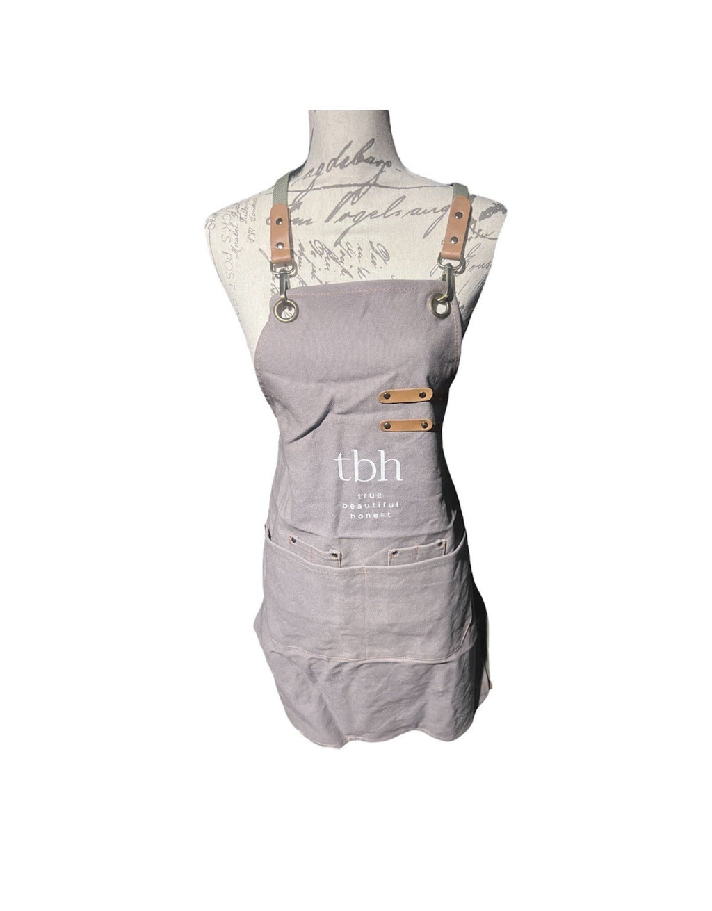 Professional Hair Stylist Apron with Adjustable Cross Back - Grey