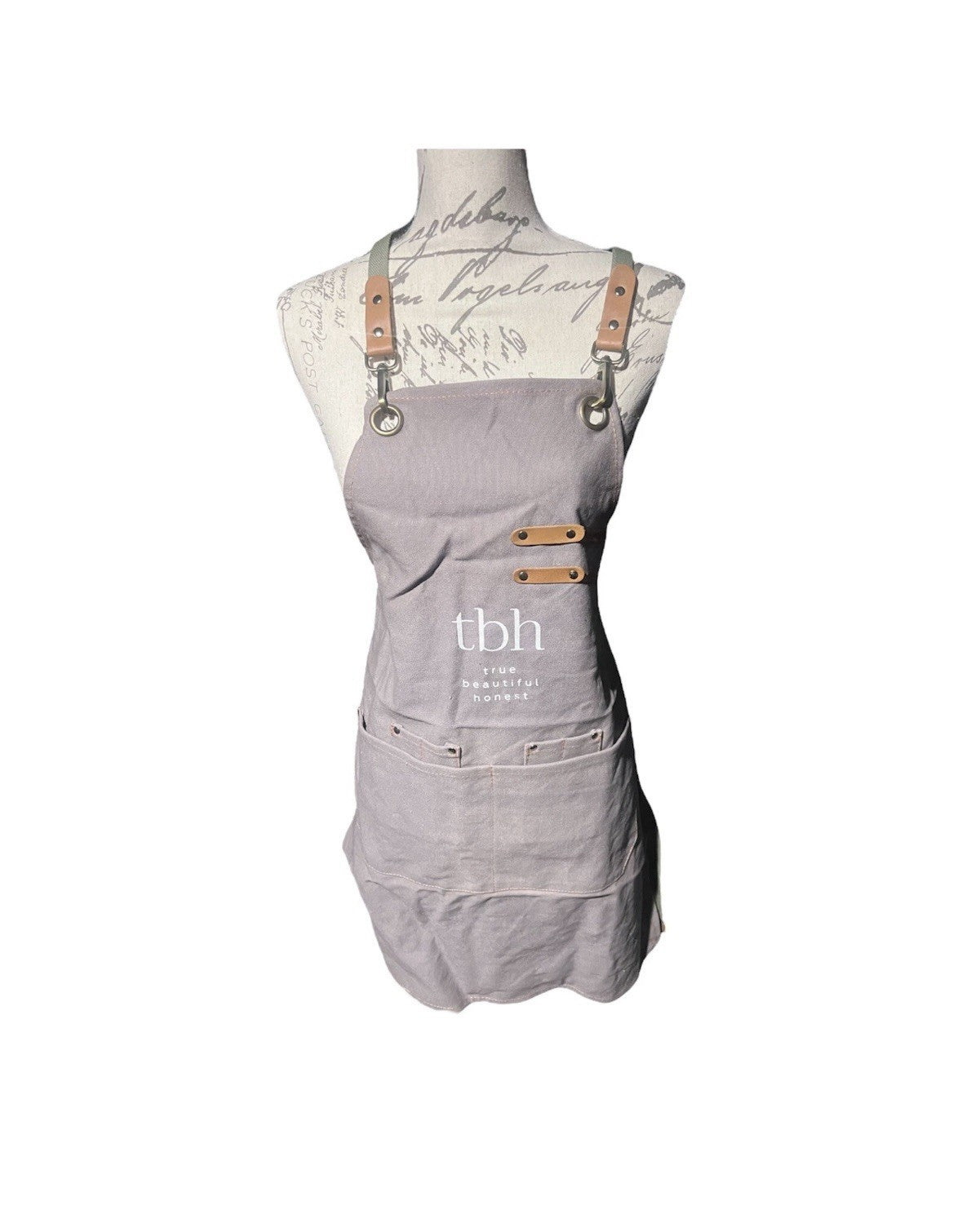 Professional Hair Stylist Apron with Adjustable Cross Back - Grey