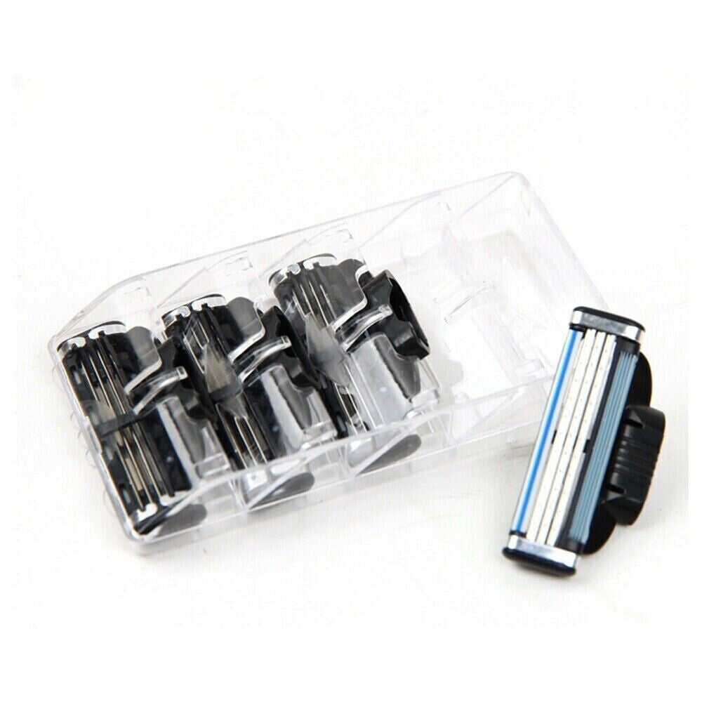 4 Pcs Razor Blades Compatible with Gillette Mach3 - Sharp Shaving Replacement Cartridges