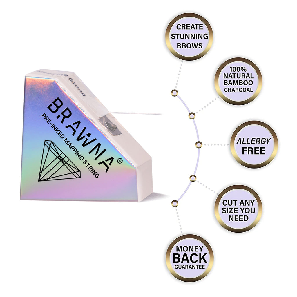 Pre-Inked White Brow Mapping String for Microblading - Ultra-Thin & Hypoallergenic