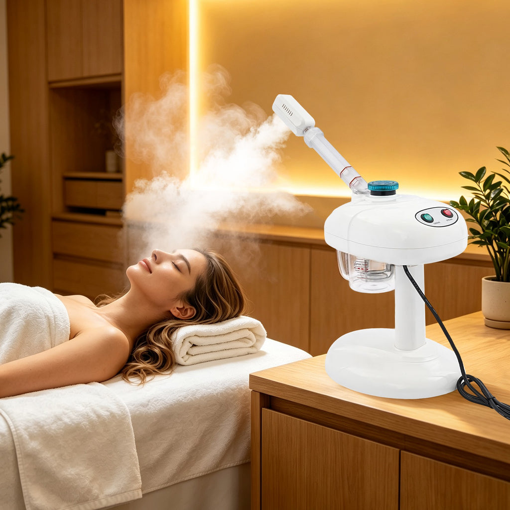 Hair and Face Steamer Cap with Rotating Nozzle - 2-in-1 Personal Steamer
