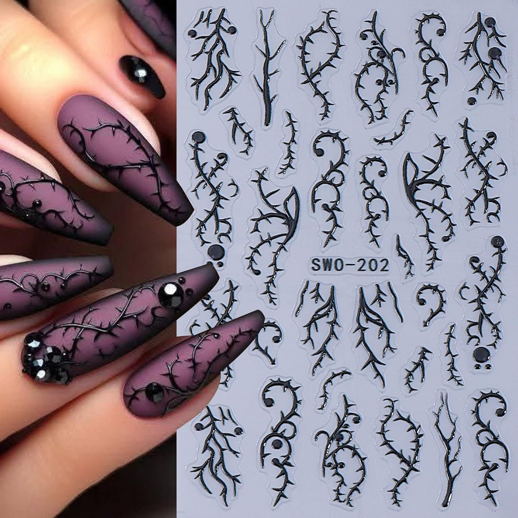 Gothic Halloween Nail Art Stickers 10 Sheets Self-Adhesive Spooky Decals
