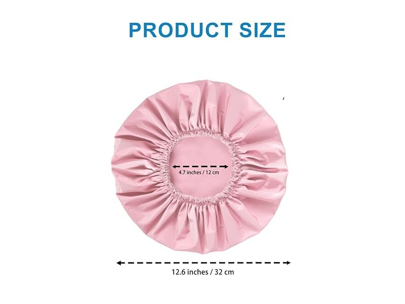 Waterproof Double Layer Shower Cap for Women - Reusable Hair Protector