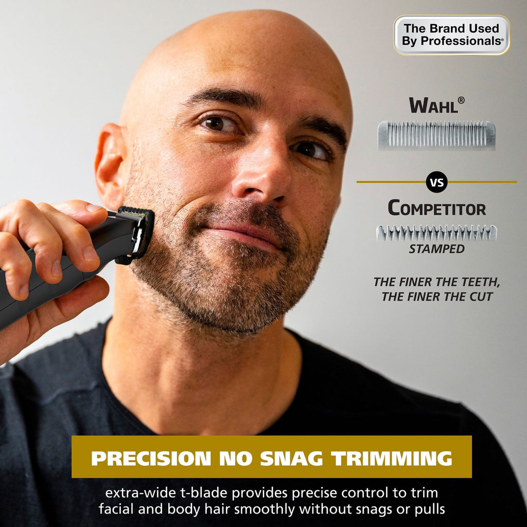 Rechargeable Men's Trimmer Kit with Attachments - Face, Body & Nose Grooming