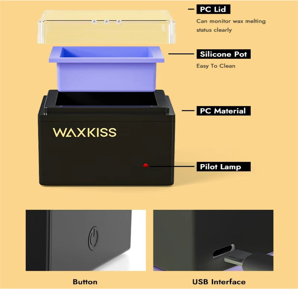 Waxing Kit Wax Heater Warmer with Wax Beans & Accessories for Hair Removal