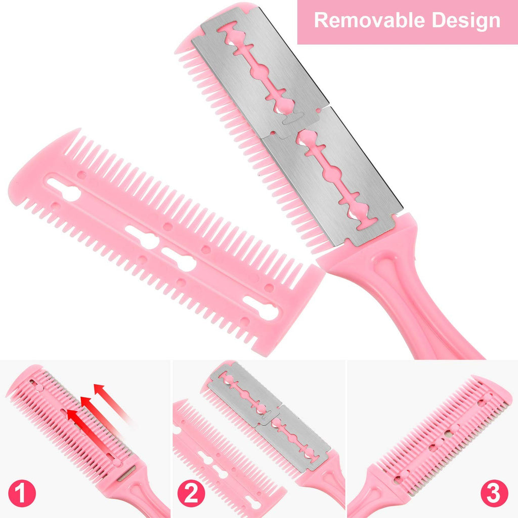 Haircut Razor Comb with Replacement Blades for Styling & Thinning